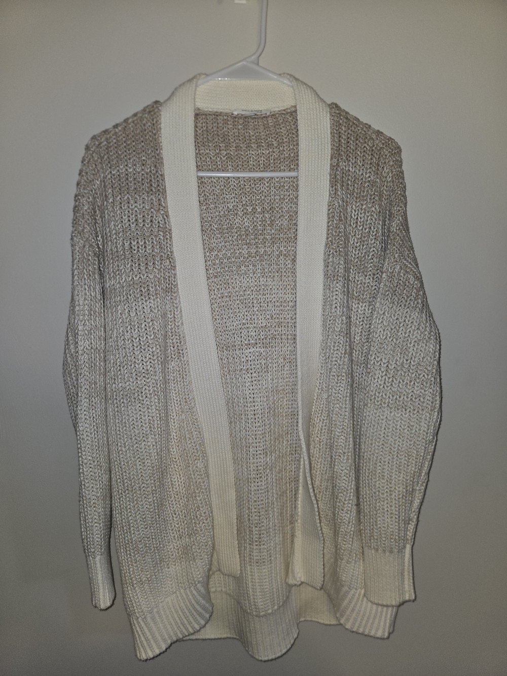 Womens Haven Well Within Neutral Two-Tone Open-Front Knit Cardigan Size Small